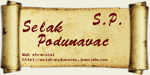 Selak Podunavac vizit kartica